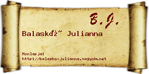 Balaskó Julianna névjegykártya